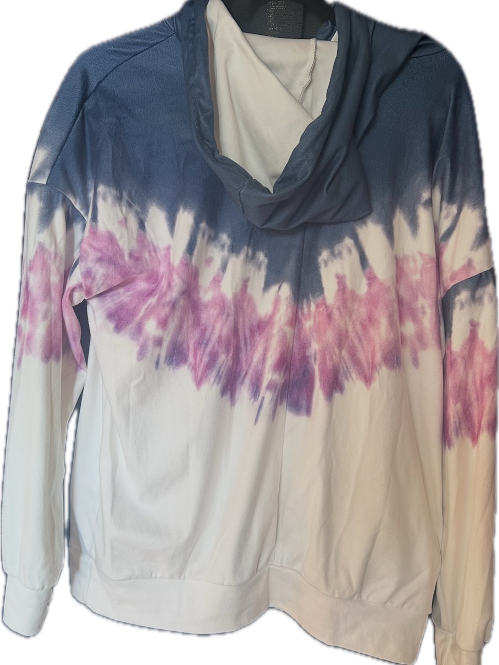 Tie-Dye  Pullover Hoodie - Blue, Purple & White